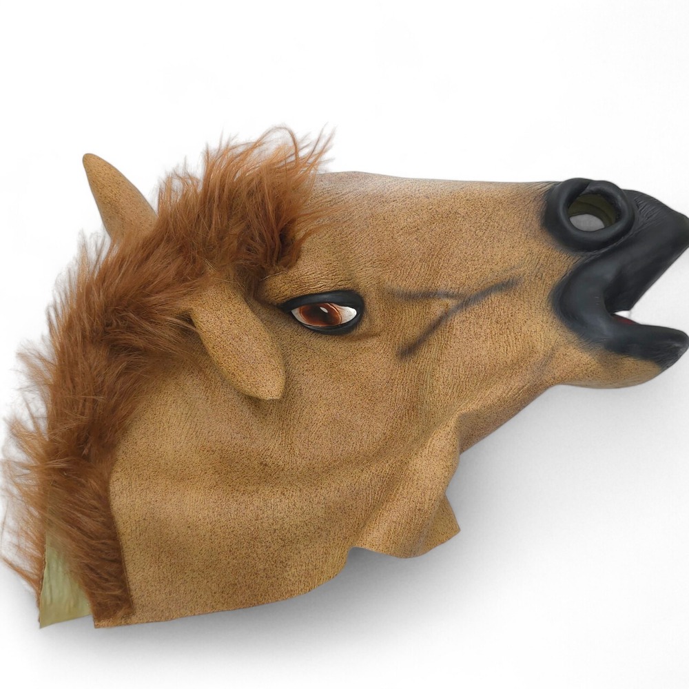 Halloween Horse Head ADULT Mask Latex Animal Cosplay Party Costume One Size
